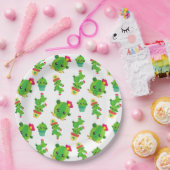 Cute Cactus, Green Cactus, Cactus Pattern Papieren Bordje (Feest)