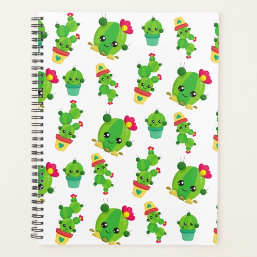 Cute Cactus, Green Cactus, Cactus Pattern Planner (Voorkant)