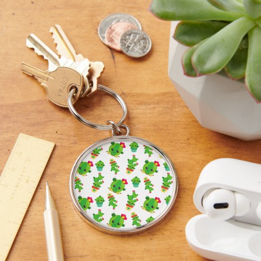 Cute Cactus, Green Cactus, Cactus Pattern Sleutelhanger (Bureau)