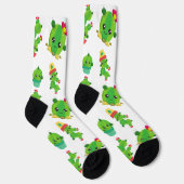Cute Cactus, Green Cactus, Cactus Pattern Sokken (Rechts)