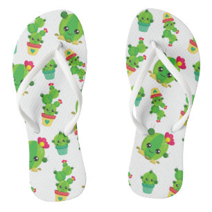 Cute Cactus, Green Cactus, Cactus Pattern Teenslippers