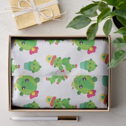 Cute Cactus, Green Cactus, Cactus Pattern Tissuepapier (Geschenk)