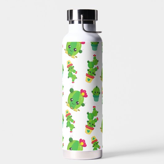 Cute Cactus, Green Cactus, Cactus Pattern Waterfles (Links)