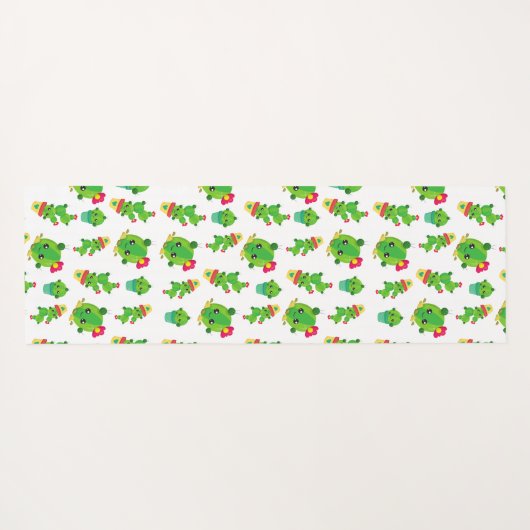 Cute Cactus, Green Cactus, Cactus Pattern Yogamat (Achterkant (horizontaal))