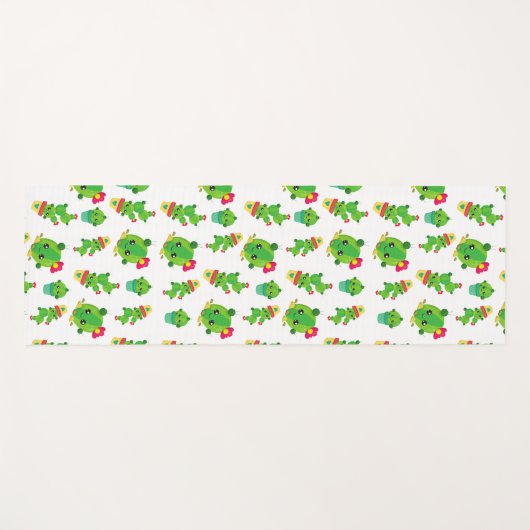 Cute Cactus, Green Cactus, Cactus Pattern Yogamat (Voorkant (horizontaal))