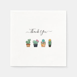 Cute Cactus Greenery Flower Bedankt Servet