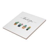 Cute Cactus Greenery Flower Natuur Tegeltje (Zijkant)