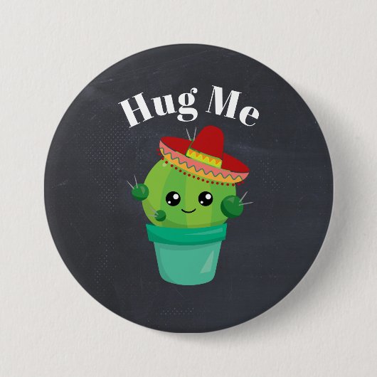 Cute Cactus in a Sombrero Hug Me Ronde Button 7,6 Cm (Voorkant)