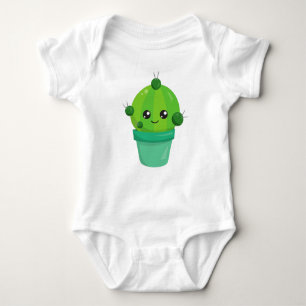 Cute Cactus, Kawaii Cactus, Green Cactus, Pot Romper