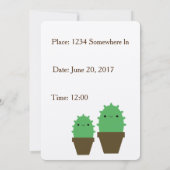 Cute cactus kawaii invitation plante (Dos)