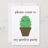 Cute cactus kawaii invitation plante (Devant)