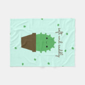 Cute Cactus Kawaii Plant fleece deken (Voorkant (Horizontaal))