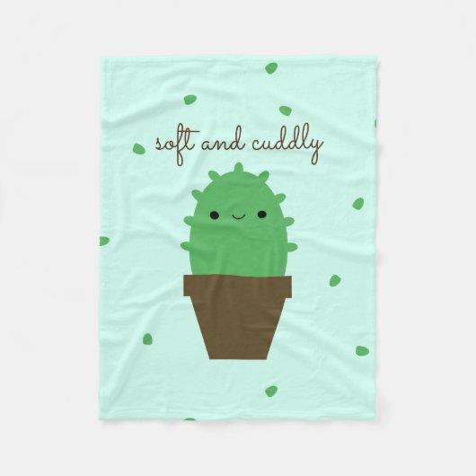 Cute Cactus Kawaii Plante couverture polaire (Devant)