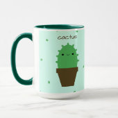 Cute Cactus kawaii plante mug (Gauche)