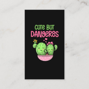 Cute Cactus Lover Girl Kawaii Succulent Lover Visitekaartje