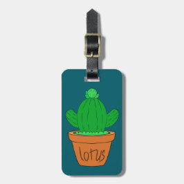 Cute Cactus Luggage Tag Bagagelabel