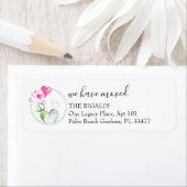 Cute Cactus Moving Announcement Return Address Etiket (Insitu)