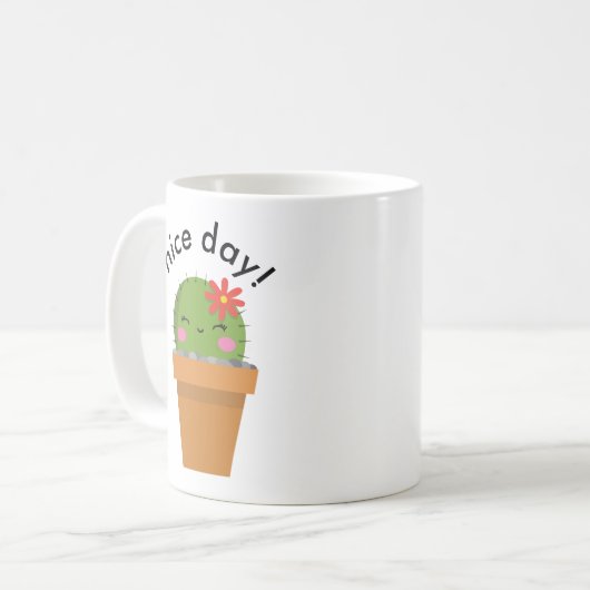 cute cactus mug, Nice day mug (Devant gauche)