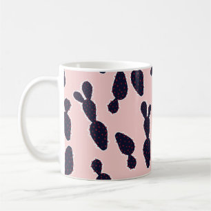 Cute cactus naadloos patroon, zoete stemming en to koffiemok