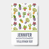 Cute Cactus Natuur Succulents Pattern Badge (Achterkant)