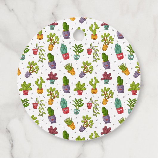 Cute Cactus Natuur Succulents Pattern Birthday Bedankjes Labels (Achterkant)