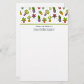Cute Cactus Natuur Succulents Pattern Briefpapier (Voorkant / Achterkant)