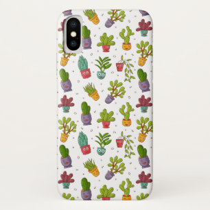 Cute Cactus Natuur Succulents Pattern iPhone X Hoesje