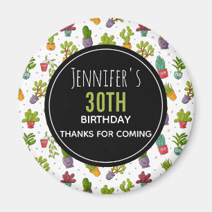 Cute Cactus Natuur Succulents Pattern Dank u Magneet