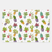Cute Cactus Natuur Succulents Pattern Inpakpapier Vel (Voorkant 3)