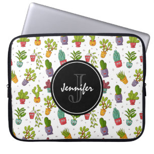 Cute Cactus Natuur Succulents Pattern Laptop Sleeve