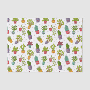 Cute Cactus Natuur Succulents Pattern Tissuepapier