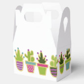 Cute cactus-ontwerp met aangepaste achtergrondkleu bedankdoosjes (Geopend)
