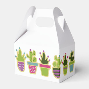 Cute cactus-ontwerp met aangepaste achtergrondkleu bedankdoosjes
