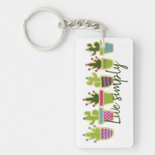 Cute cactus-ontwerp sleutelhanger