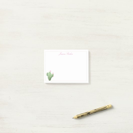 Cute Cactus op White Background Post-it Notes (Op bureau)