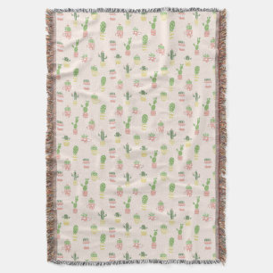 Cute Cactus Pattern Deken