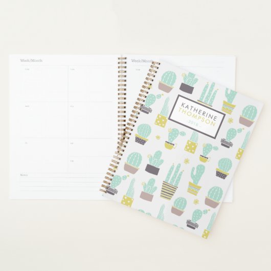 Cute Cactus Pattern Planner (Display)