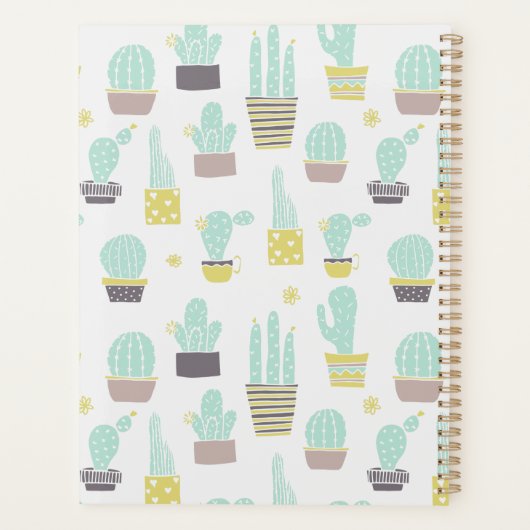 Cute Cactus Pattern Planner (Achterkant)