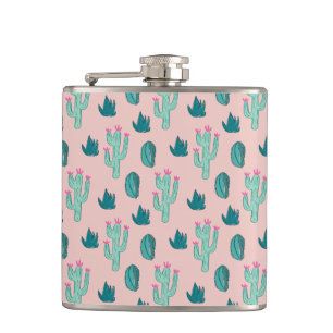 Cute Cactus Pattern roze Green Heupfles
