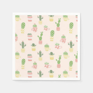 Cute Cactus Pattern Servet