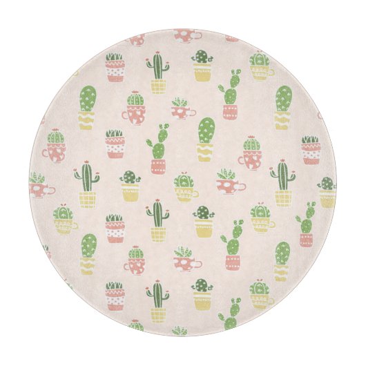 Cute Cactus Pattern Snijplank (Voorkant)