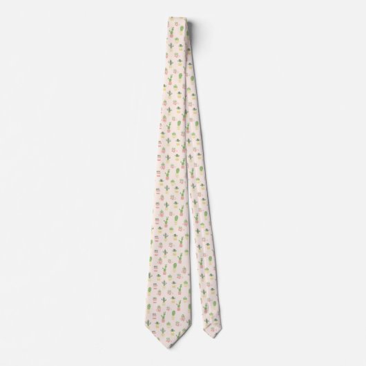Cute Cactus Pattern Stropdas (Voorkant)