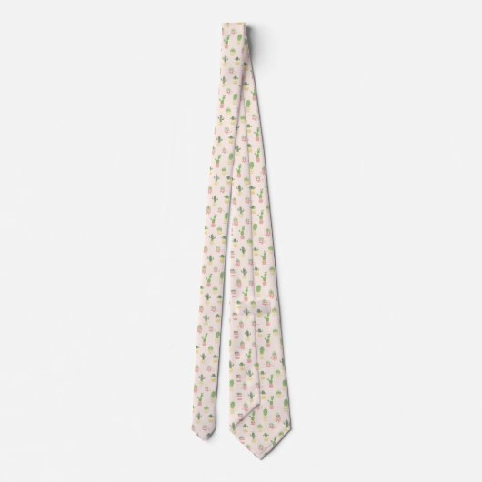 Cute Cactus Pattern Stropdas (Achterkant)