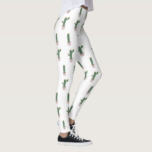 Cute Cactus Pot Plant Pattern Leggings (Rechts)