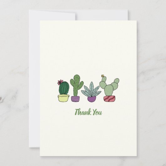 Cute Cactus Potential Planten Hartelijk dank Bedankkaart (Voorkant)