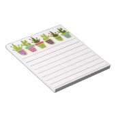 Cute cactus pots design notitieblok (Schuin)