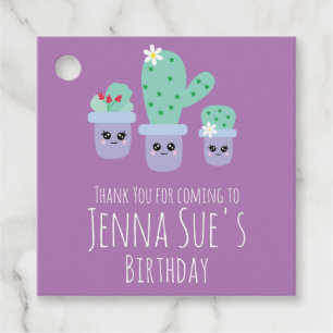 Cute Cactus Potted Plant Verjaardag Dank Je Serv Bedankjes Labels