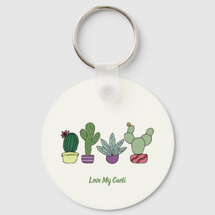 Cute Cactus Potted Planten Love My Cacti Sleutelhanger