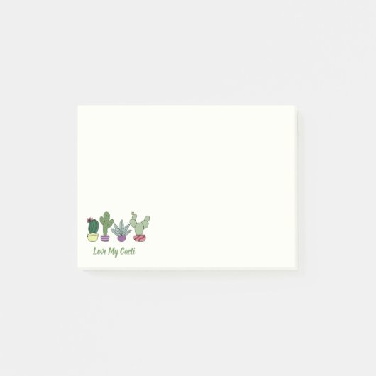 Cute Cactus Potted Planten Love My Cacti Succulent Post-it® Notes (Voorkant)