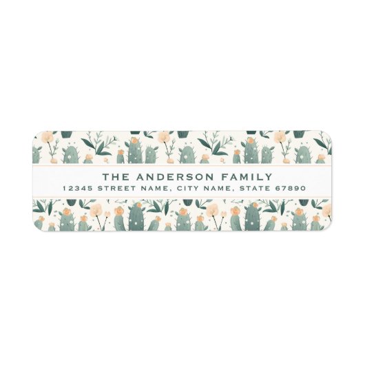 Cute Cactus Return Address Labels (Voorkant)